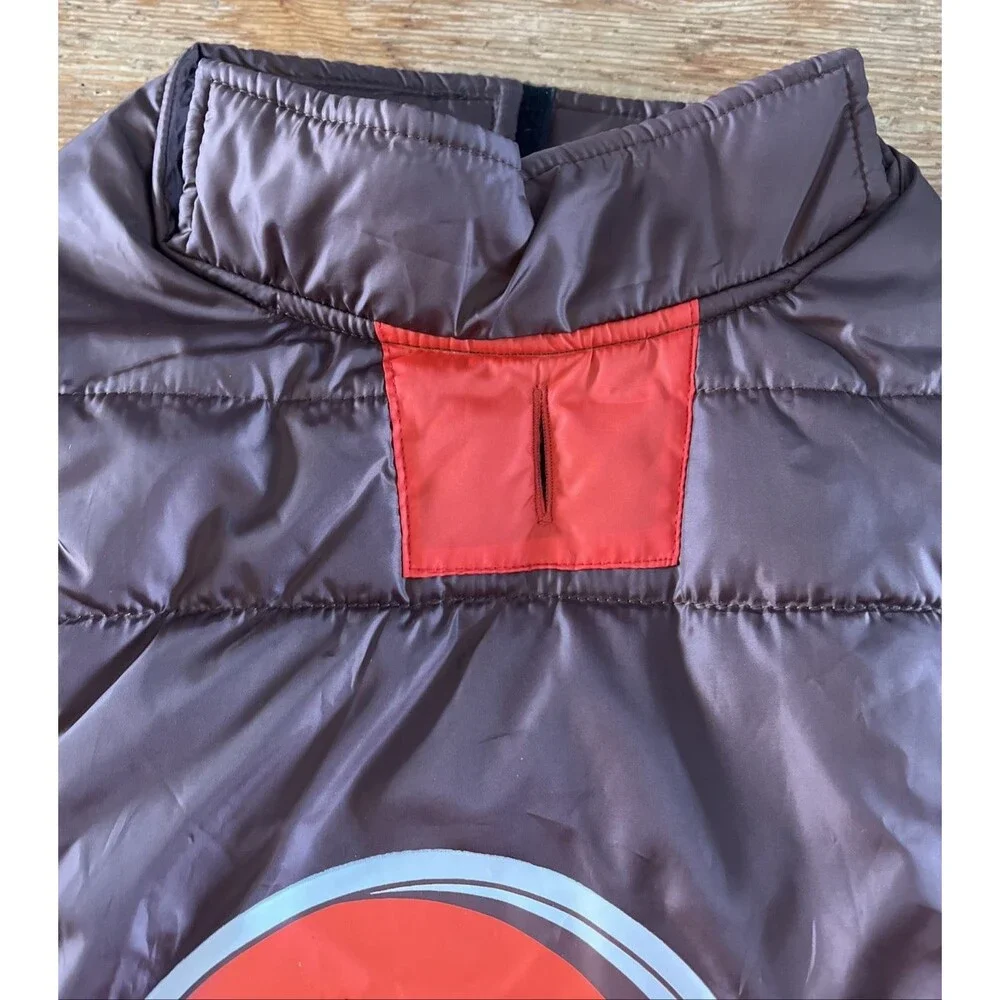 Cleveland Browns Dog Puffer Vest NFL Football Pet Jacket Shirt Coat L Pets First